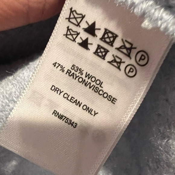 187. NWT Nicole Miller Stand Up Collar Wool Blend Blazer/Jacket Size Small Blue - Picture 3 of 3